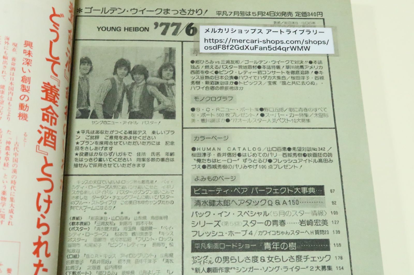 平凡1977年6月号/岩崎宏美18歳・ニットのビキニでハッスル/岡田奈々18