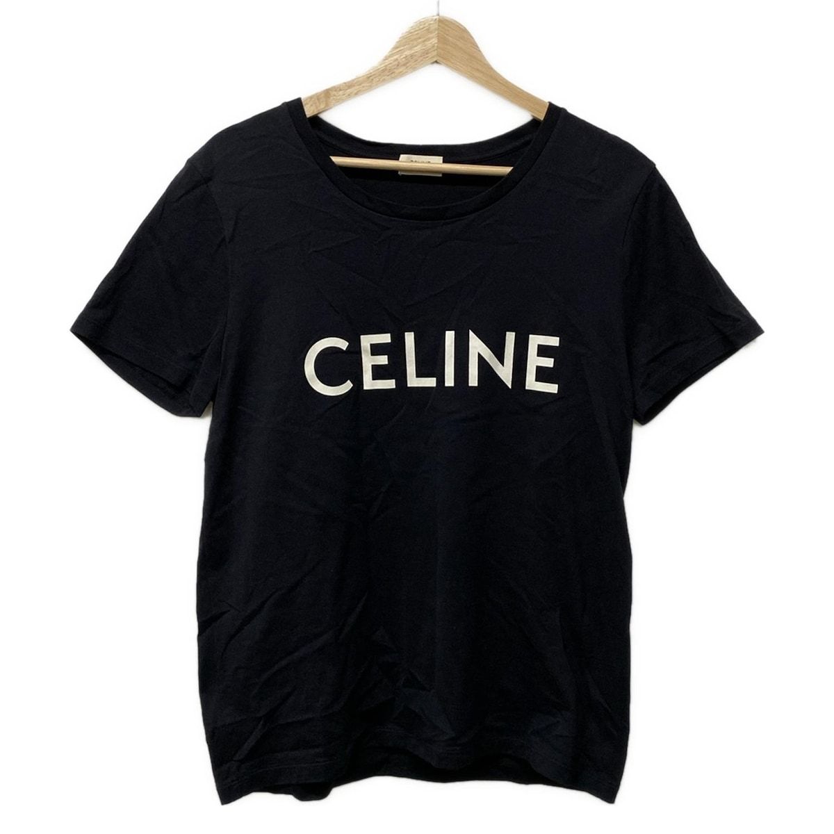 CELINE セリーヌ 半袖Tシャツ サイズL レディース - 黒×白 クルーネック