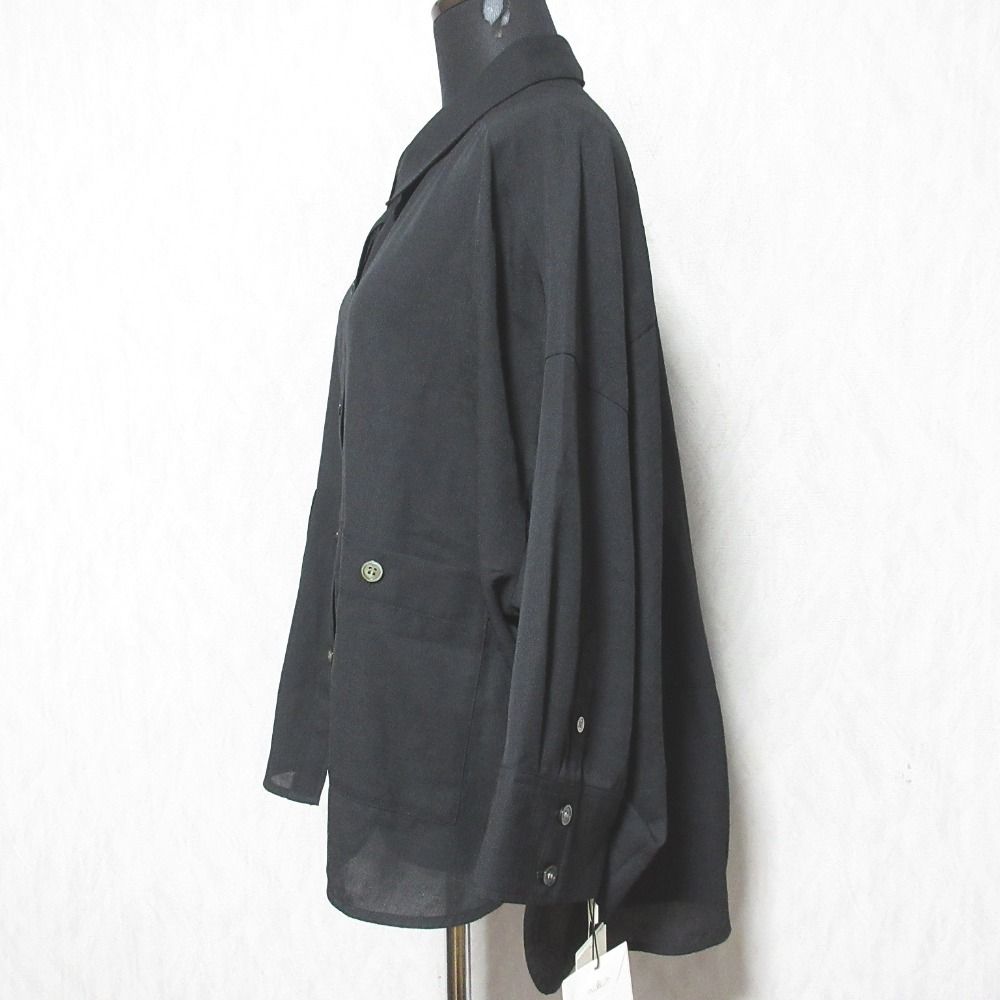 未使用 24AW GRACE CONTINENTAL グレースコンチネンタル コクーンシルエットシャツ 七分袖 ブラウス 0124341018 36 ブラック レディース 古着 中古 コクーンシルエットシャツ / GRACE CONTINENTAL | GRACE