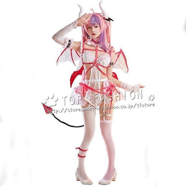 バーチャルYouTuber Vtuber VShojo Ironmouse コスプレ衣装 +角+翼 ウィッグ 靴 道具別売り
