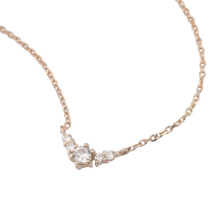 アガット agete ダイヤモンド/0.08ct ネックレス K18PG - メルカリ