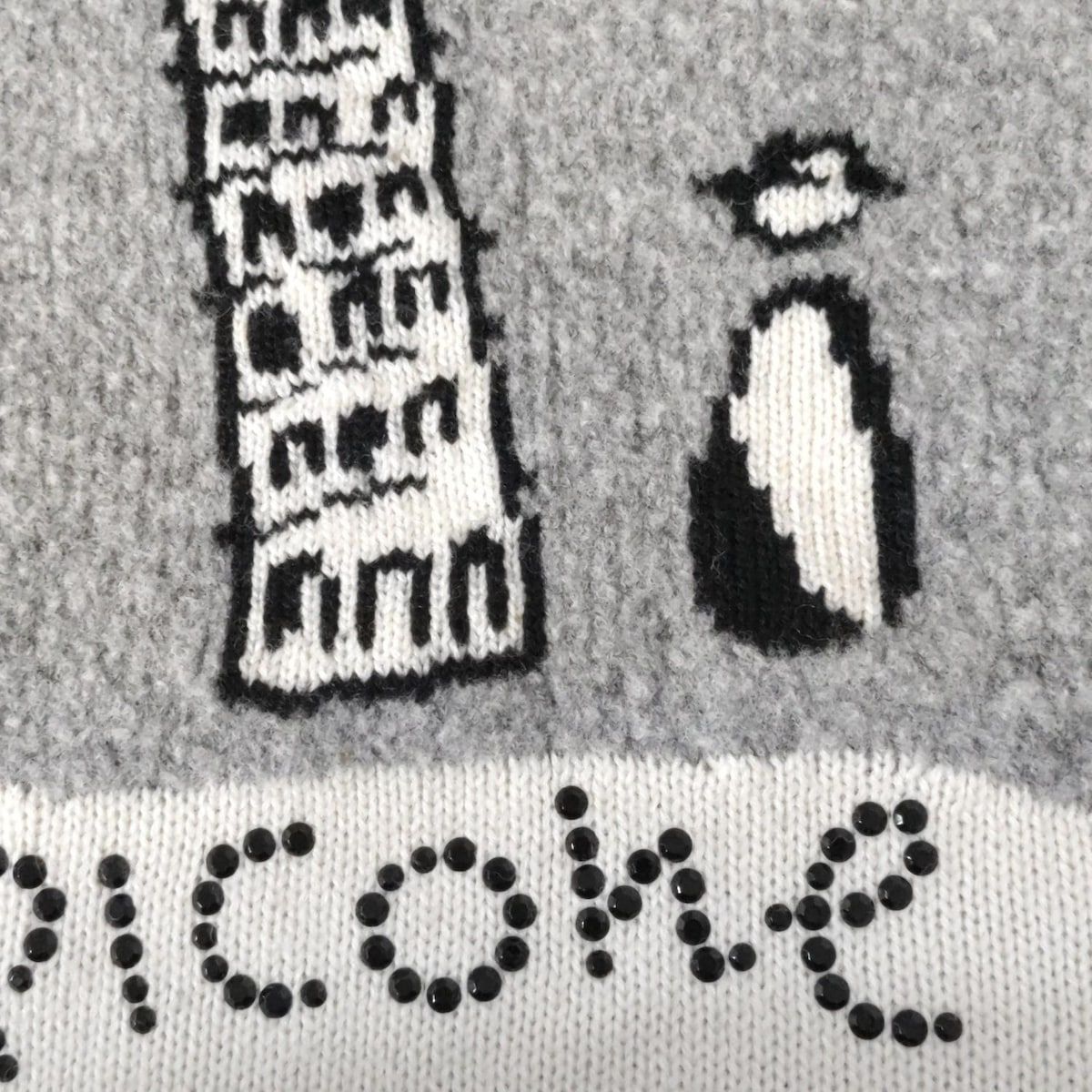 【美品】PICONE ピコーネ カシミア混　ニットセーター グレー 38 PICONE(ピッコーネ) 長袖セーター サイズ40 M レディース