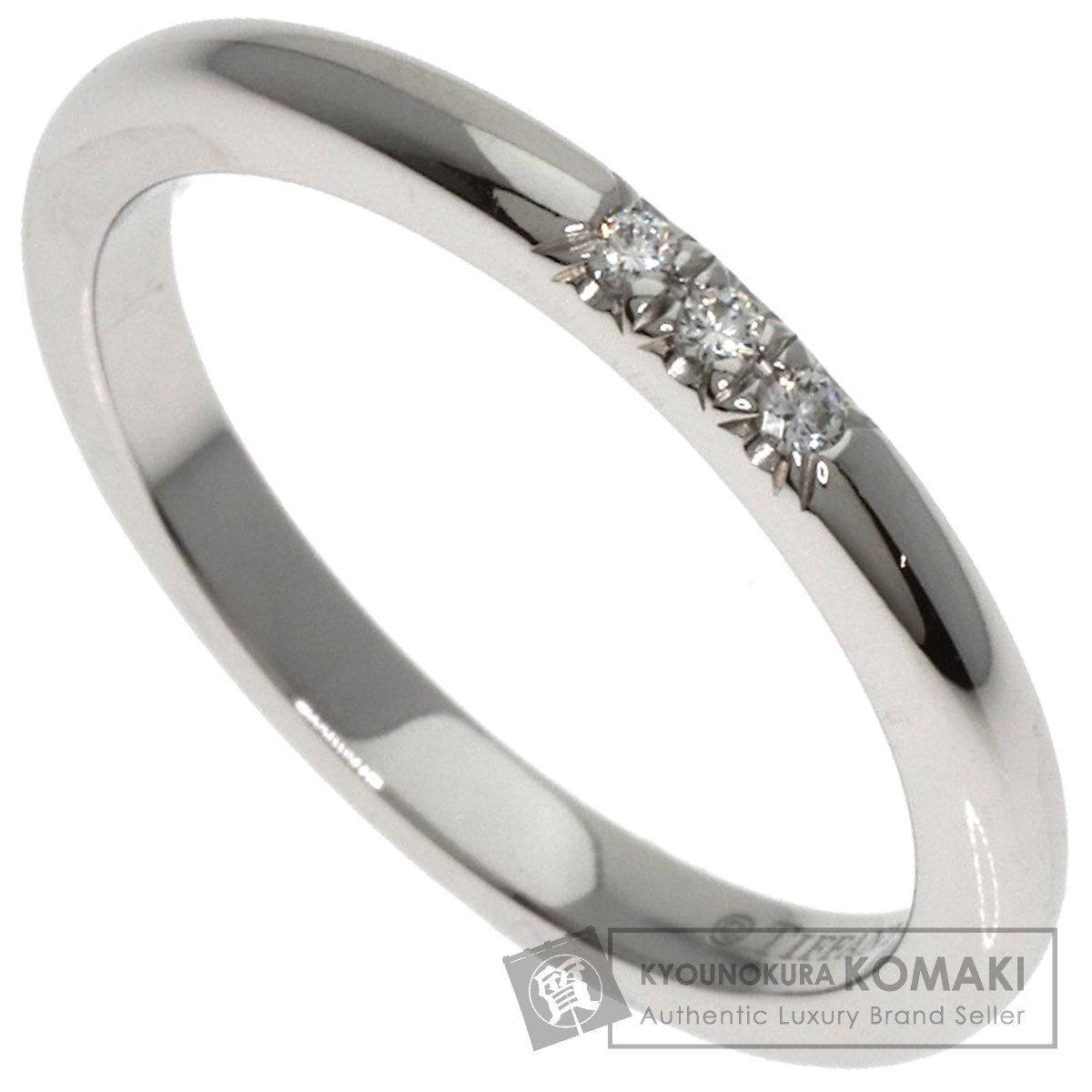 TIFFANY-Co. ティファニー フォーエバー ウェディング 3P ダイヤモンド リング 指輪 PT950 レディース