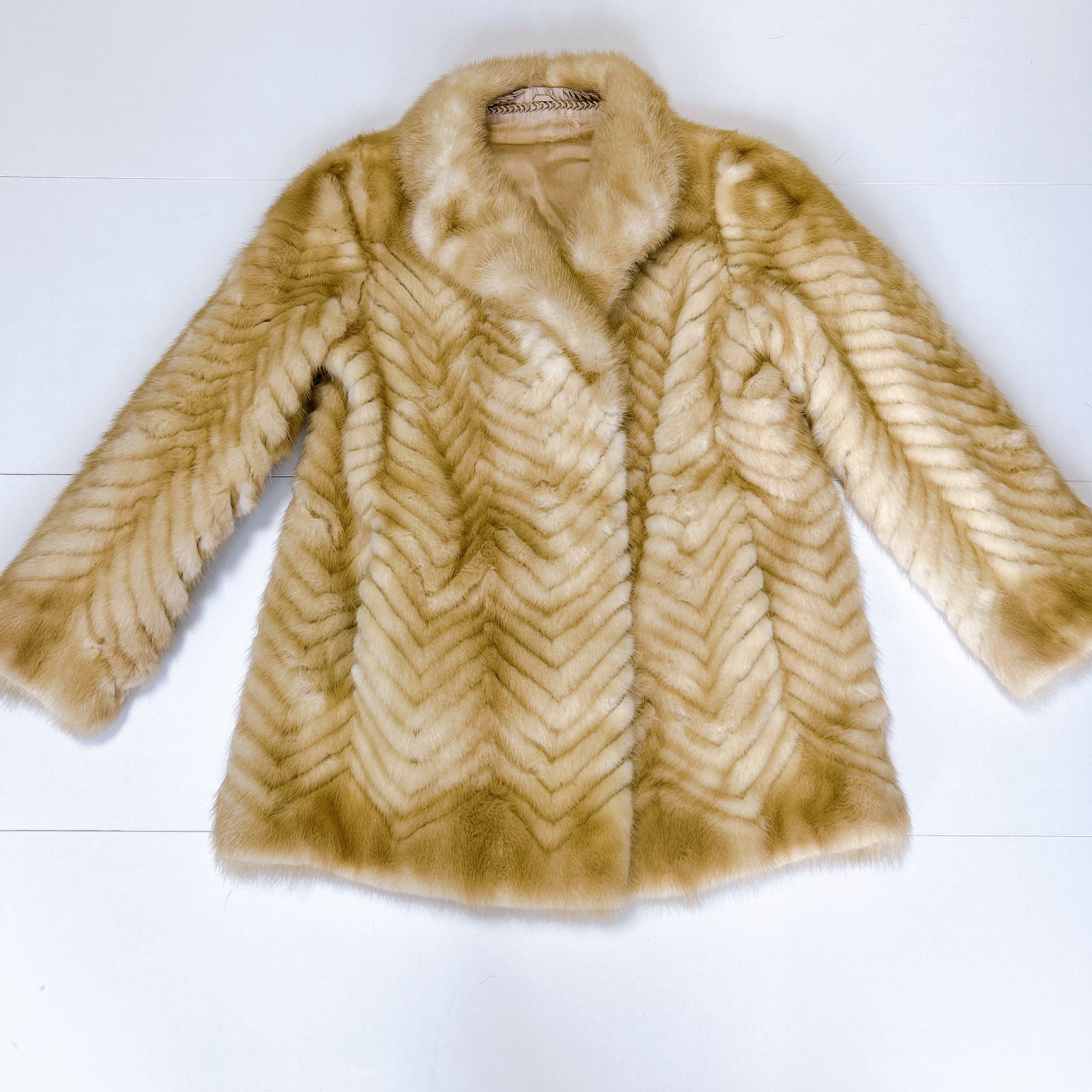 カットミンク ミンク コート ベージュ系 品 ネーム入り 11号 管理番号ARCYRA3018