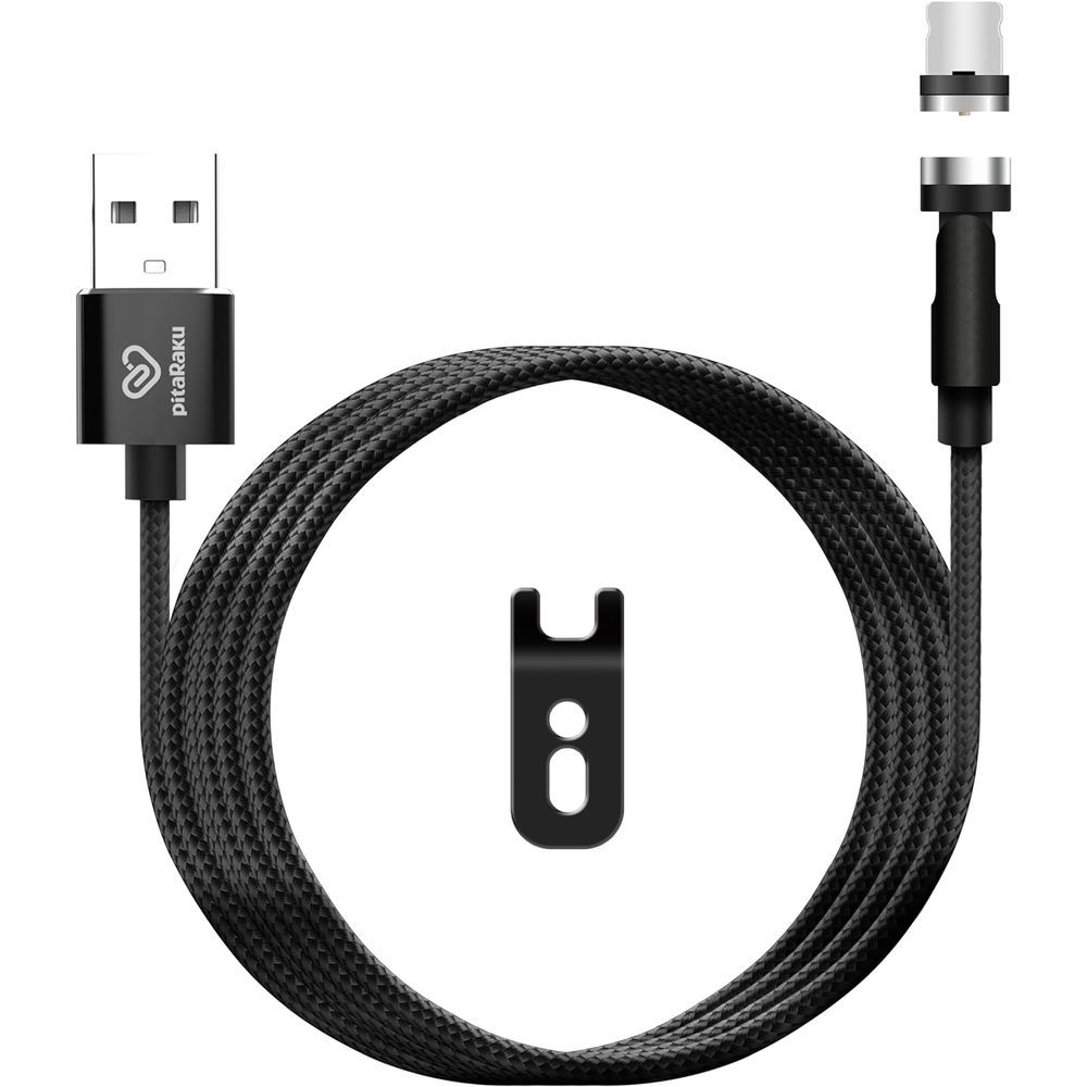 （まとめ買い）クマザキエイム 超楽ピタッ スマホ充電ケーブル 1m Lightning対応 ブラック PR-L010K 【3個セット】