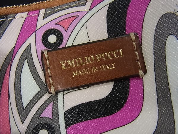 □新品同様□ EMILIO PUCCI エミリオプッチ レザー ポーチ付き トート