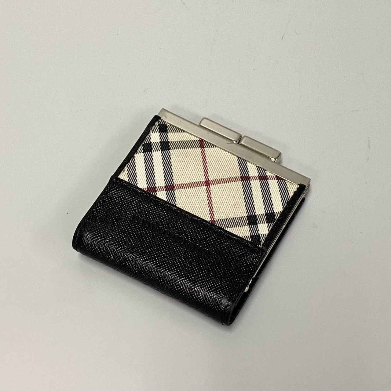 極上 美品 レア品 BURBERRY バーバリー ノバチェック ロゴ レザー 本革