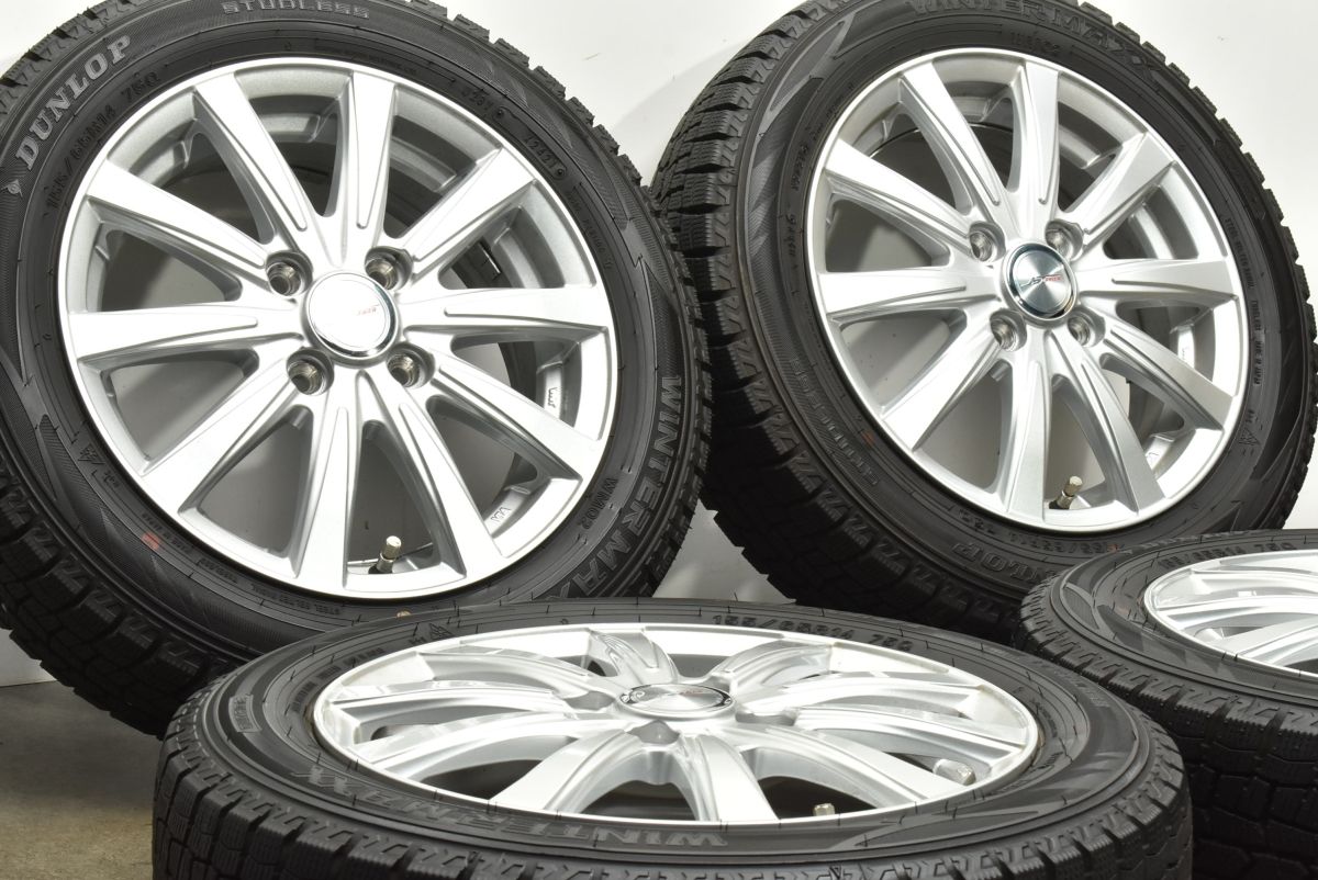 超バリ溝 WEDS JOKER 14in 4.5J 45 PCD100 ダンロップ WM02 155 65R14 N-ONE N-BOX サクラ デリカミニ ワゴンR アルト タント