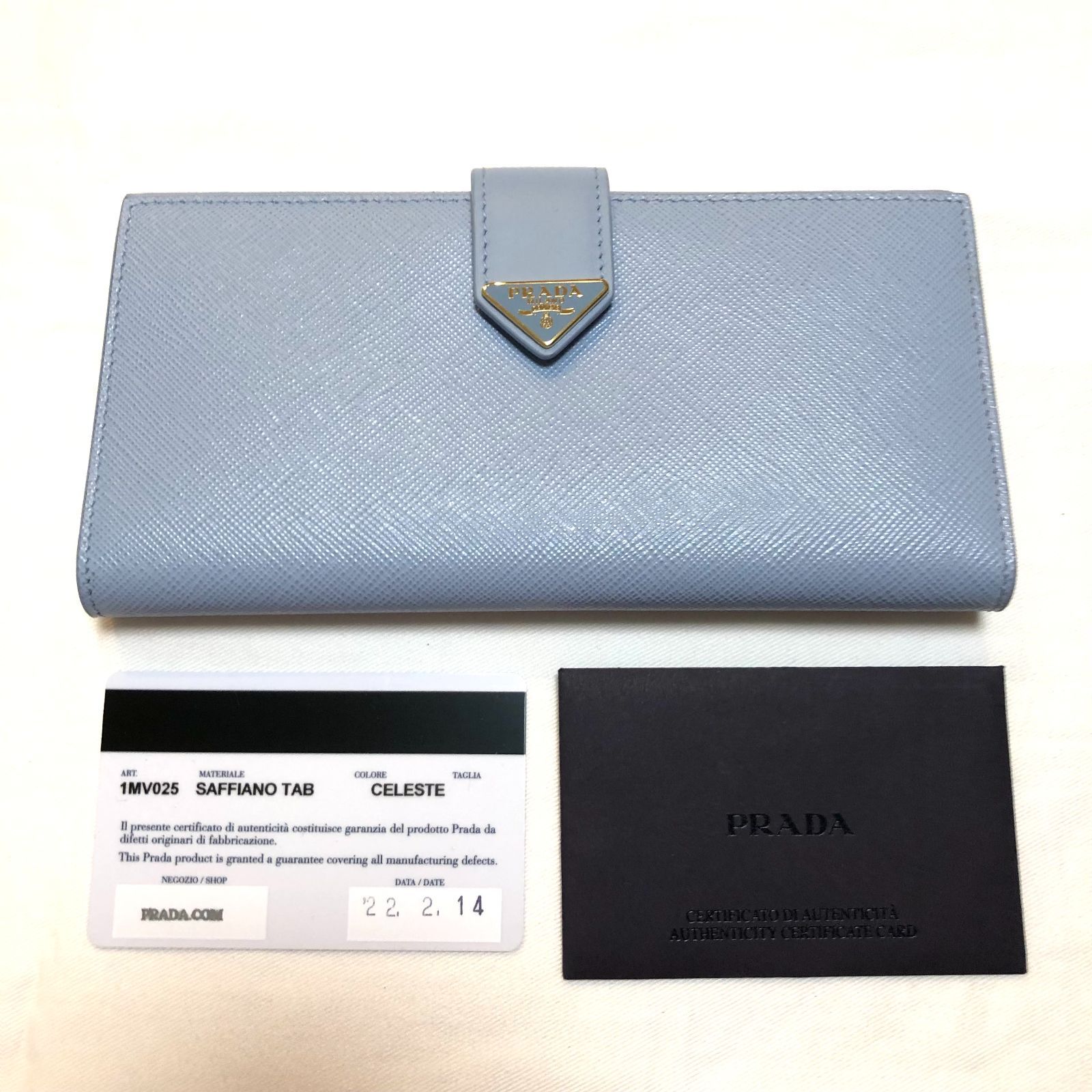 ⭐超美品⭐PRADA サフィアーノレザー 長財布 トライアングルロゴ 