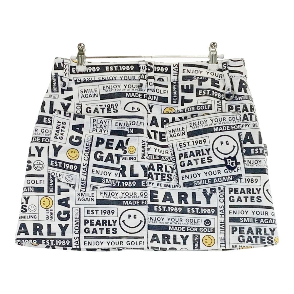 PEARLY GATES パーリーゲイツ 総柄ストレッチスカート にこちゃん サイズ：1 PEARLY GATES パーリーゲイツ スカート ニコちゃん 総柄