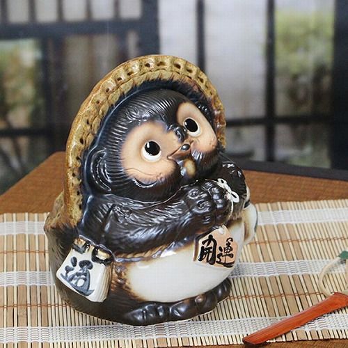 信楽焼 蚊遣り器 蚊やり 蚊取り線香入れ 焼き物 陶器 狸 タヌキ インテリア 開運お願いたぬき蚊遣り器 kr-0056