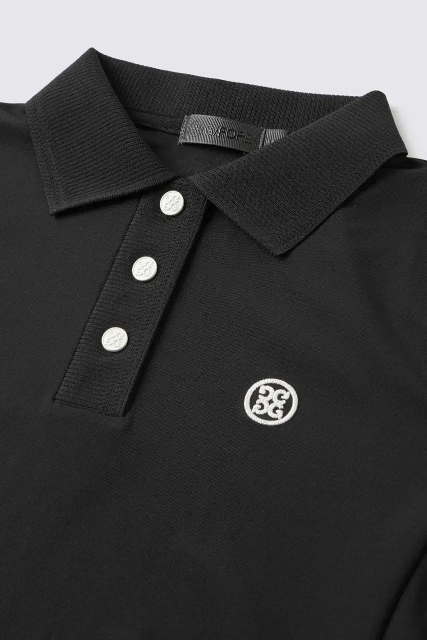 【GFORE】ゴルフ レディース ポロシャツ ジーフォア 黒 38 新品ジーフォアG/FOREゴルフウェアレディースシャツ 黒