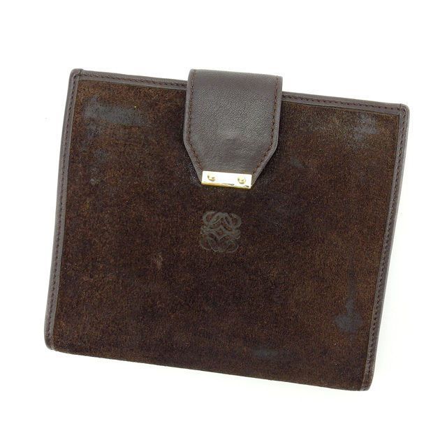 ロエベ　二つ折り財布　ダークブラウン ロエベ 二つ折り財布 ブラウン LOEWE 二つ折りサイフ 財布