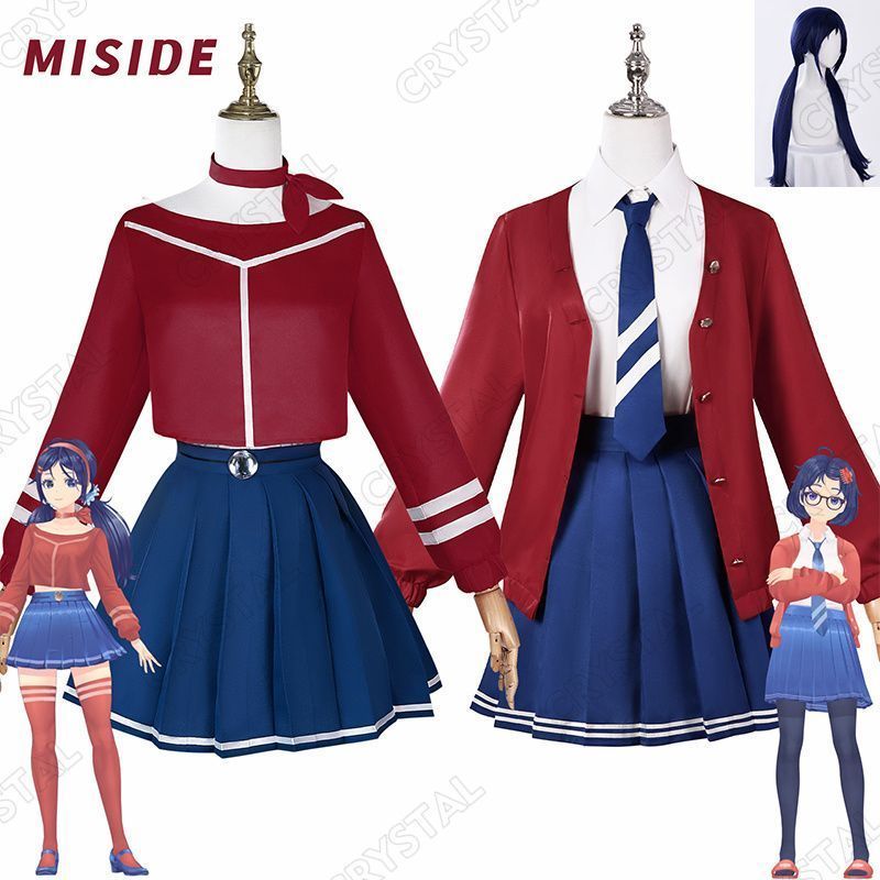 MiSide ミサイド ミタ MiSide コスプレ衣装 ウイッグ付き コスプレ道具 ステージ服 コスチューム イベント 仮装 学園祭 文化祭 ハロウィン 舞台 演出服 演劇 撮影