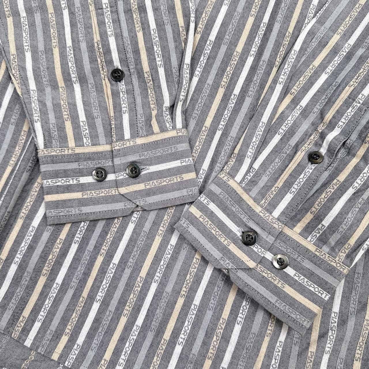 PIASPORTS ピアスポーツ ロゴデザイン ストライプ BD ボタンダウン