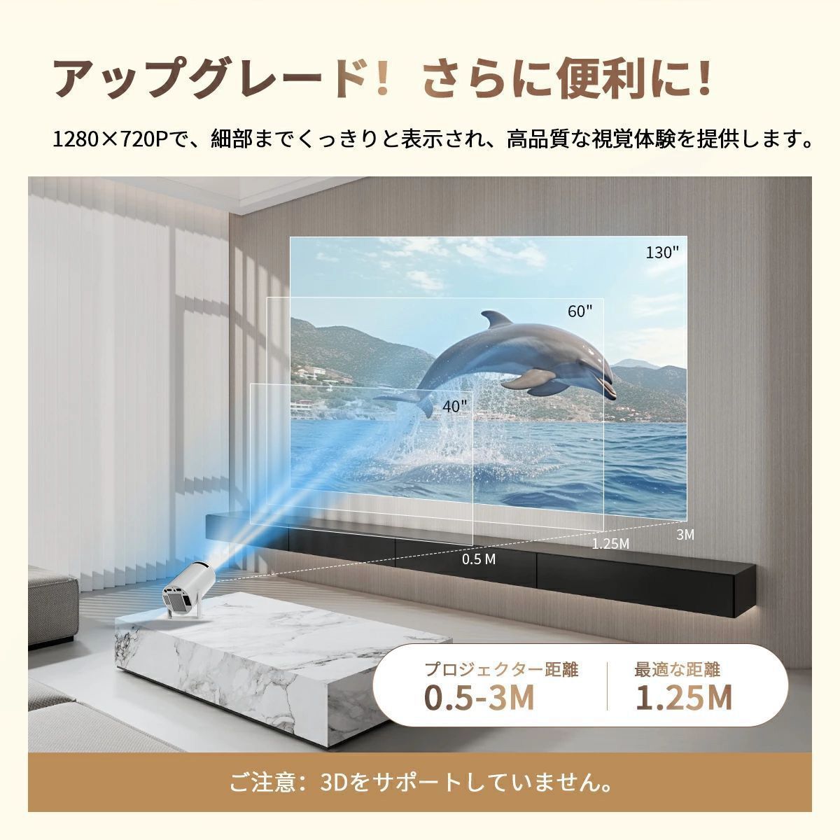 小型 天井投影