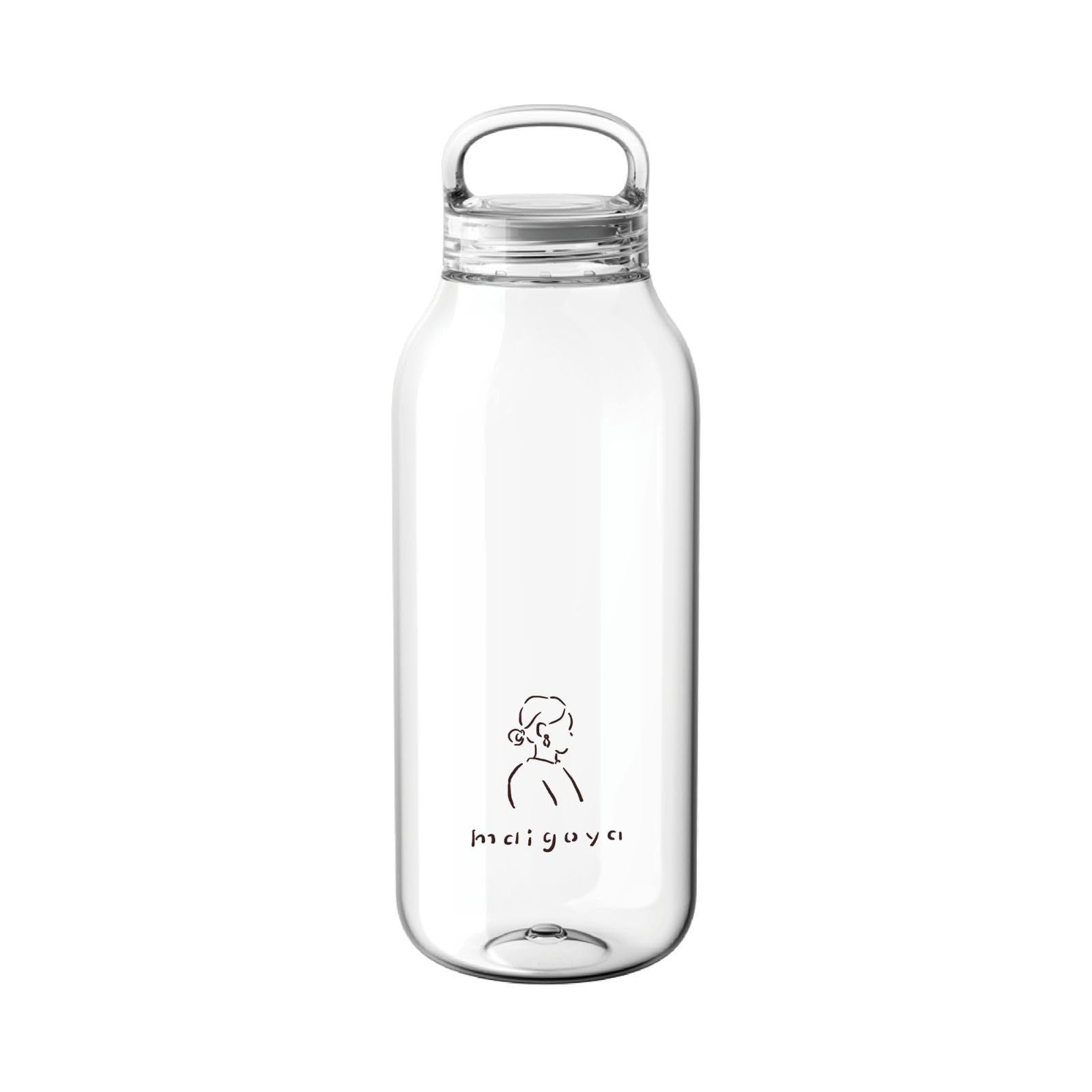 maigoya プロデュース dot. mami 水筒 マイボトル ハンドル付き メモリ コンパクト 軽量 シンプル イラスト入り 食洗器対応 コラボ KINTO クリア 500ml bottle】 ウォーターボトル【mainichi