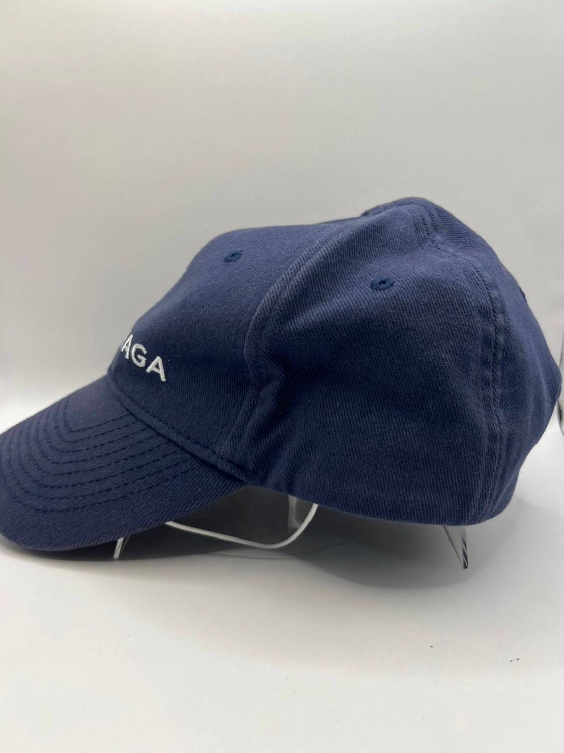 中古】BALENCIAGA バレンシアガ ベースボールキャップ 帽子 ネイビー