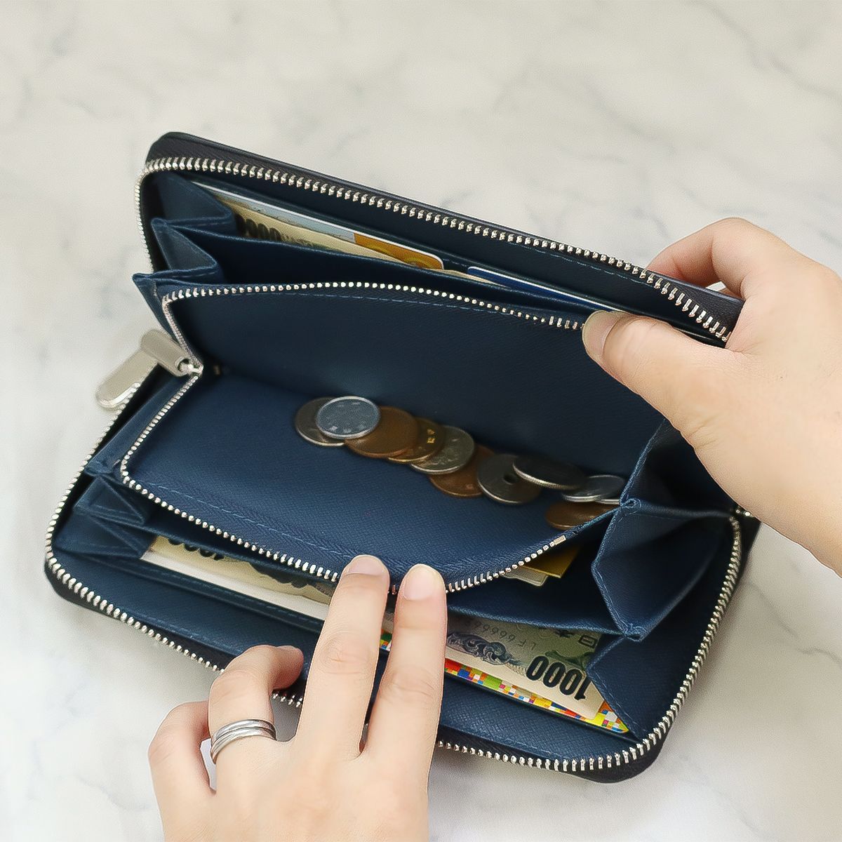 長財布 メンズ 本革 レザー 新品 ラウンドファスナー L字財布 チャック 