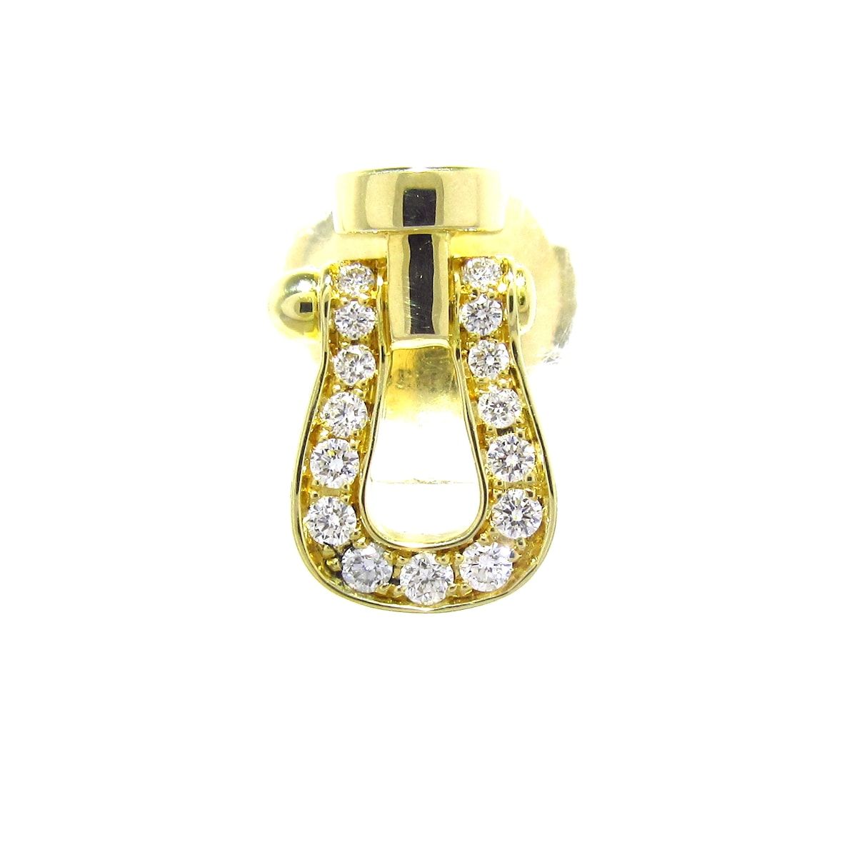 FRED フレッド ピアス フォース10 スモール 8B0318 K18YG×ダイヤモンド 右側用|片側のみ|15Pダイヤ|約0.07カラット