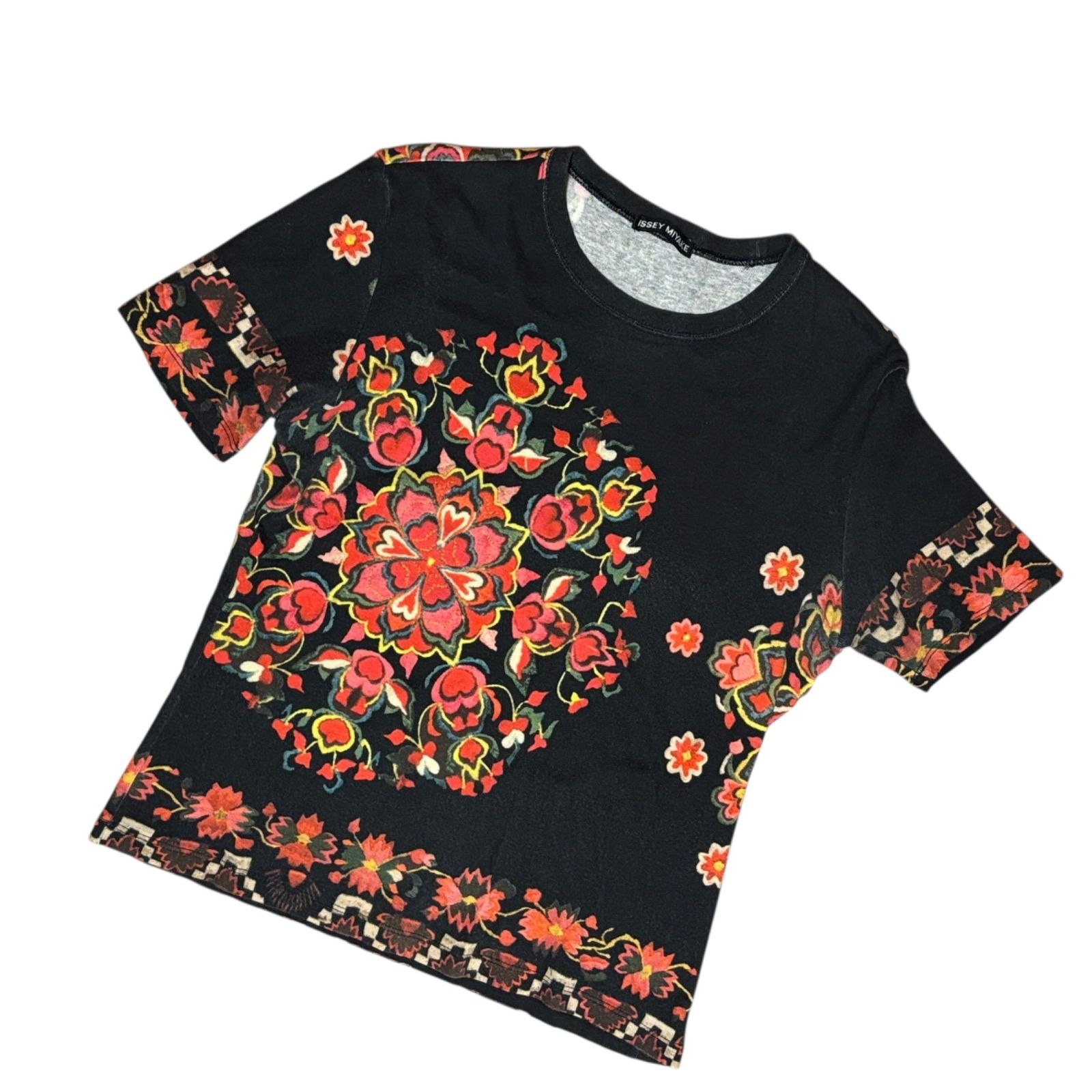 希少☆　イッセイミヤケフェット　ペテシフォンツイスト　花柄　カットソー 希少☆ イッセイミヤケフェット ペテシフォンツイスト 花柄