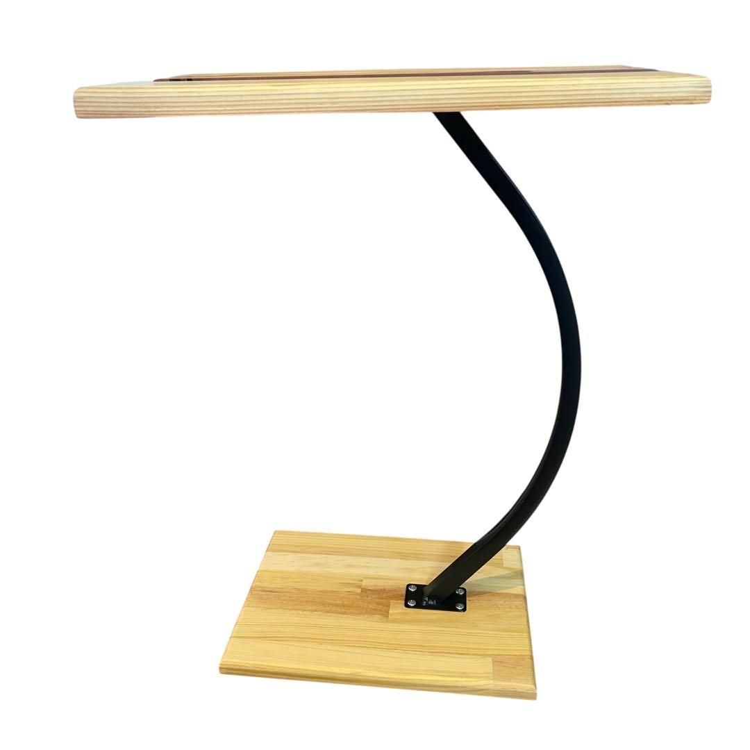 ナチュラルウッドと紫色の樹脂シンプルモダンサイドテーブル