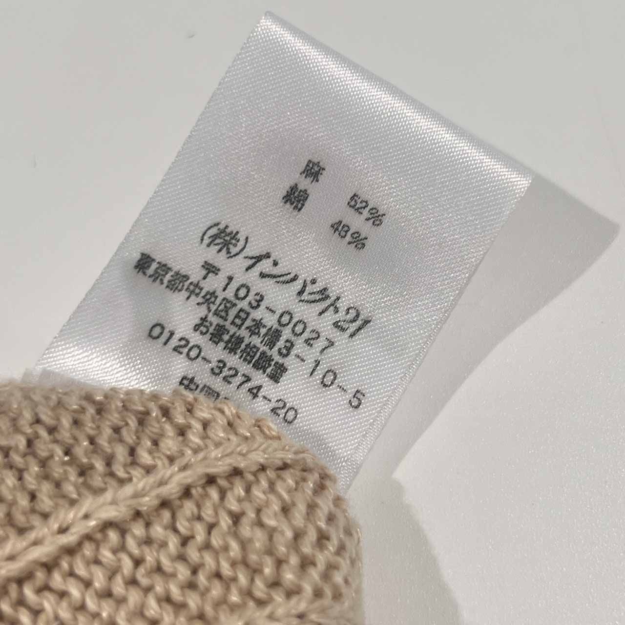 00s リネン混 RALPH LAUREN ラルフローレン ケーブル編み 半袖