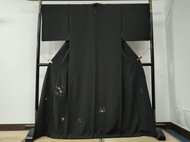 平和屋着物●螺鈿作家 甲斐泰造 色留袖 吉祥宝尽くし花文 蝋色 金彩 ロング丈 正絹 CAAW8404yc