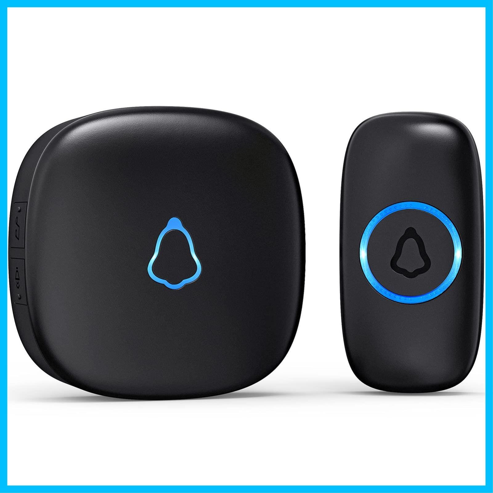 在庫 コンセント 受信機 音と光で呼び出し 室内 工事不要 提示led 防水 屋外 58曲 電池式 送信機 5段階音量調節 玄関チャイム ワイヤレスチャイム 300 M無線範囲 SECRUI