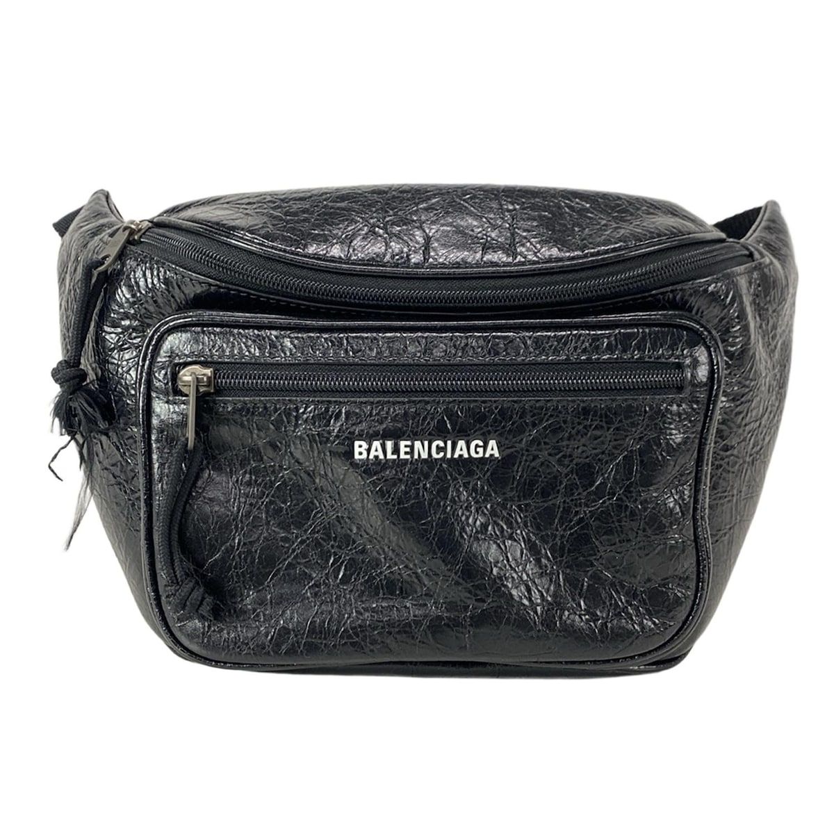 BALENCIAGA バレンシアガ ウエストポーチ エクスプローラーベルトパック 529550 黒×白 レザー