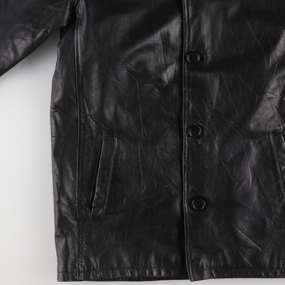 古着 JACK JONES レザーカーコート メンズL相当/eaa481456