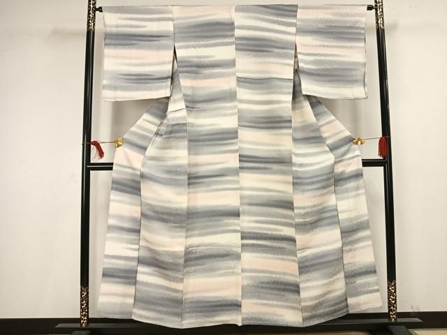 平和屋着物▽本場塩沢結城 単衣 蜀江花文 証紙付き 正絹 逸品