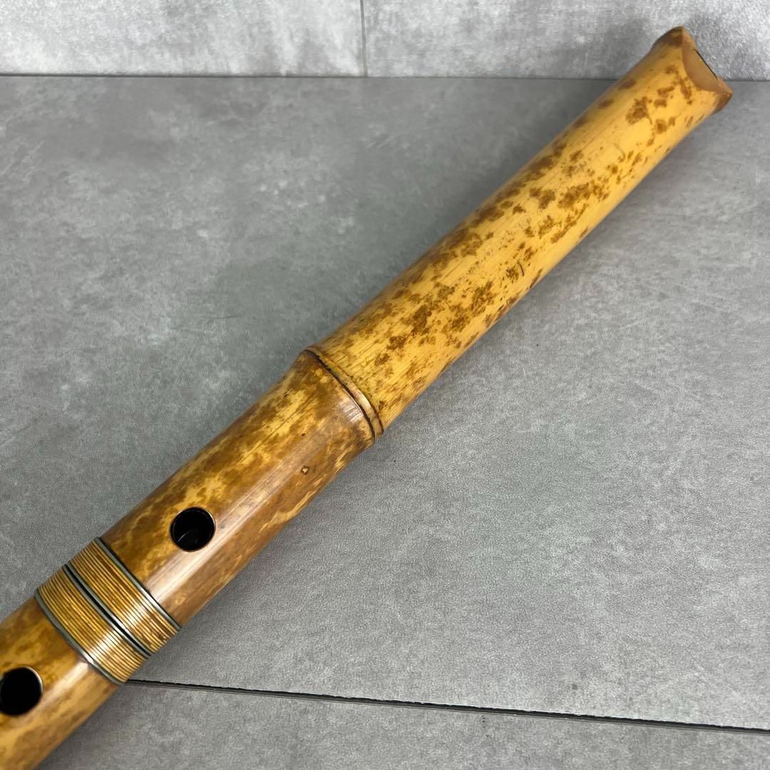 尺八 琴古流 バチ型 銘あり 龍栄 2印 銀三線 1尺8寸 5孔 和楽器 25M9150SR0005-01 WWW_NOITHATQUANGTHANH_NET