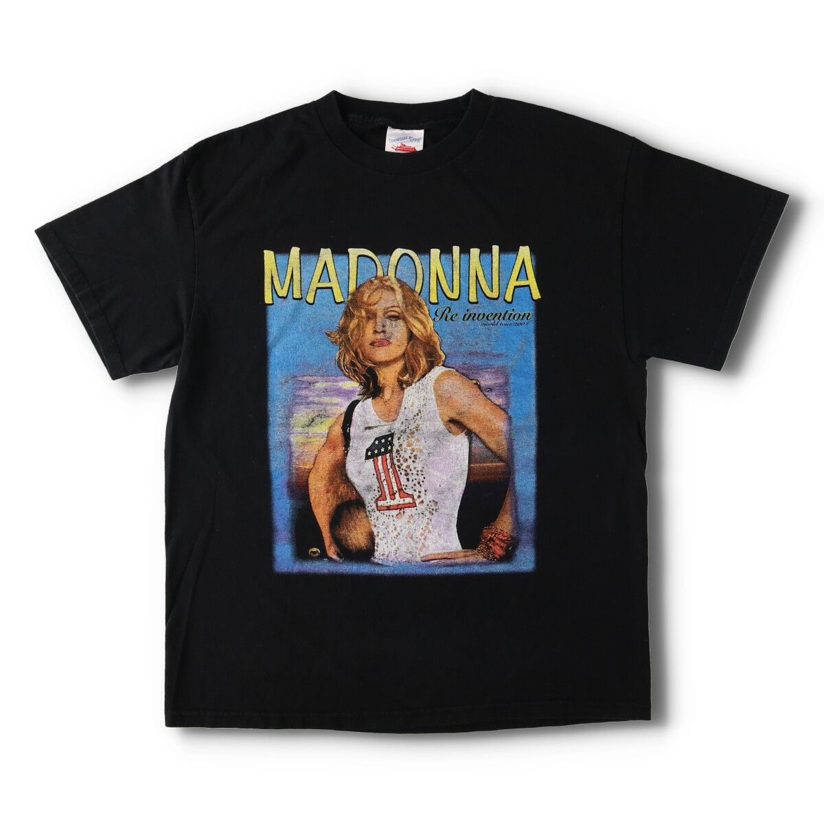 古着 00年代 TENNESSEE RIVER MADDNNA マドンナ Re invention world tour 2004 バンドTシャツ バンT メンズL ヴィンテージ/evb004737