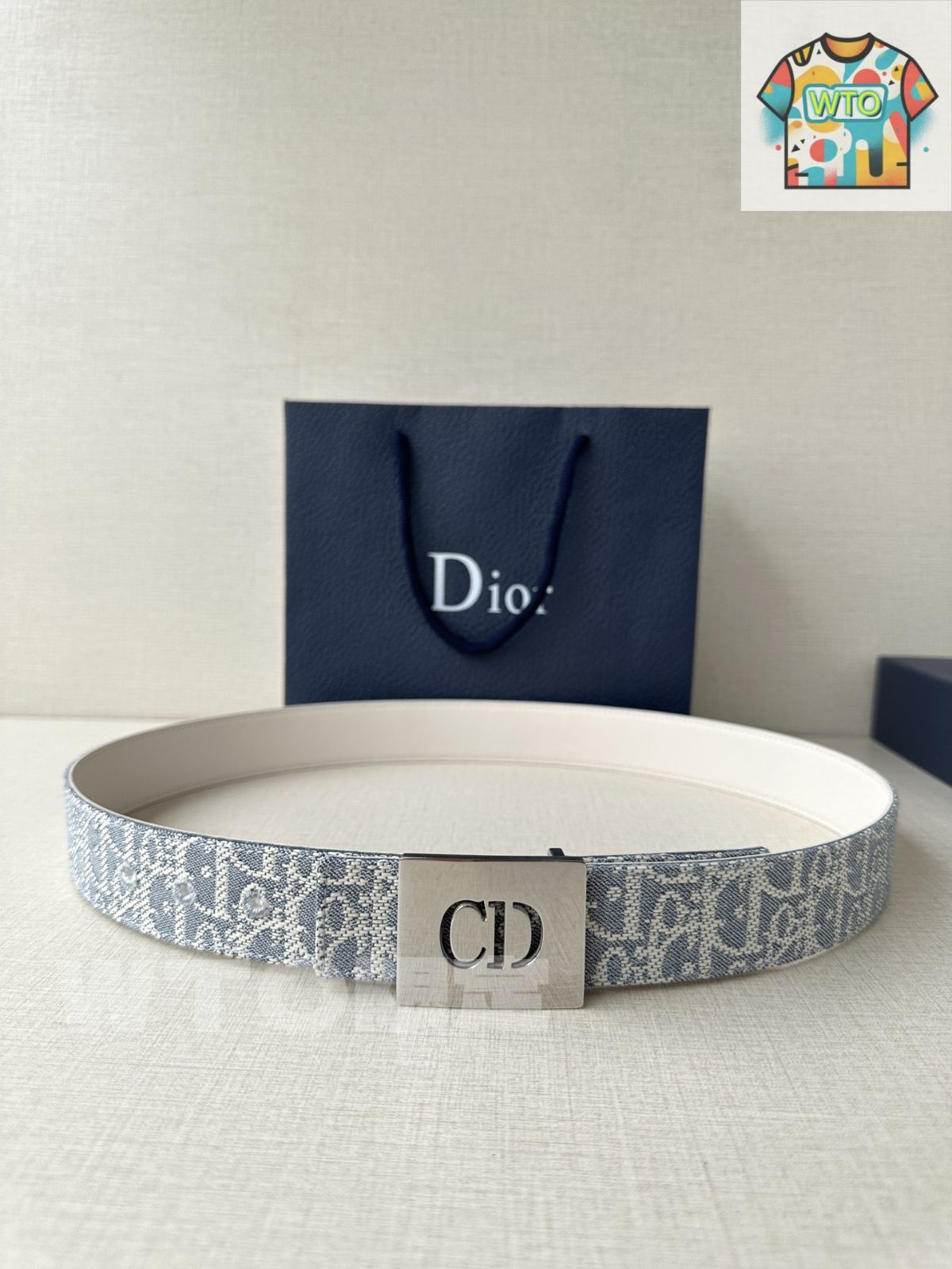 Dior Montaigne リバーシブルベルト DIOR | 30 Montaigne リバーシブルベルト 35mm スムースカーフ