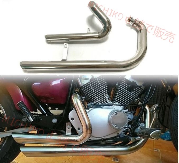 ビラーゴ250|XV125|XV250用 ステンレス製フルエキゾーストマフラー クローム