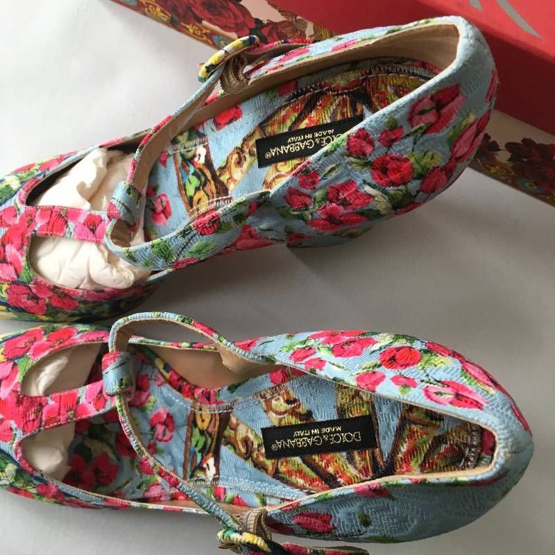 新品 DOLCE & GABBANA ドルチェ＆ガッバーナ フラワー パンプス39 1/2