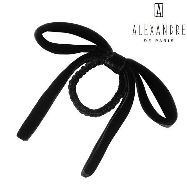 アレクサンドル ドゥ パリ タイムレス ポニー シュシュ 髪飾り ブラック フランス製 ALEXANDRE DE PARIS TIMELESS LE VELOURS LUCIE PONY TPY-18556 N-NOIR