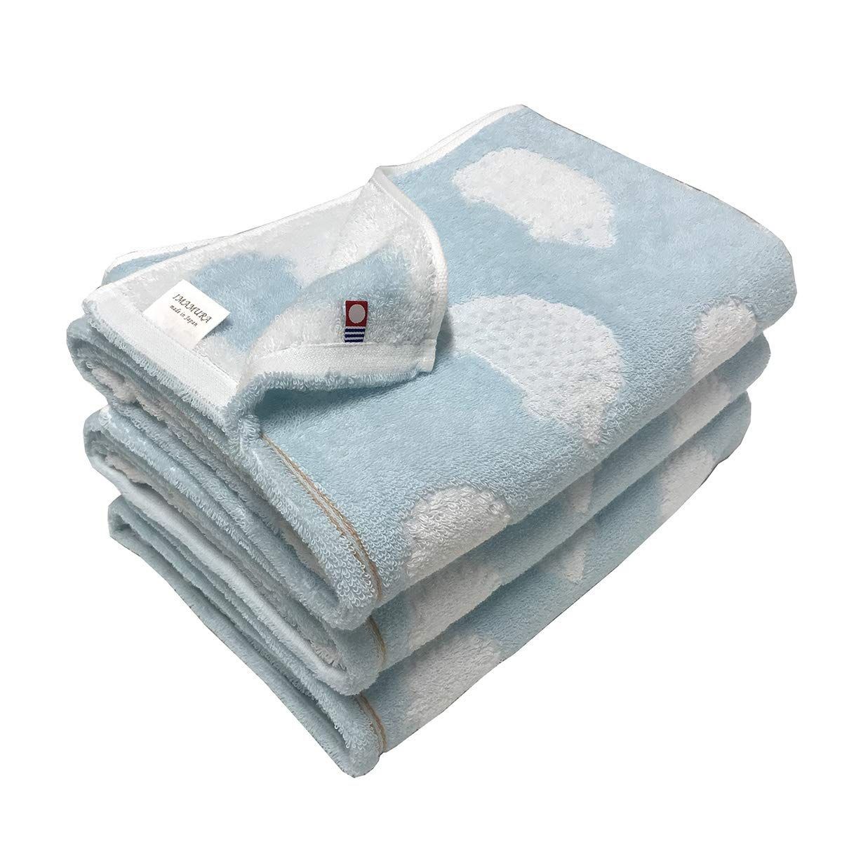 Color ブルー 今治タオル バスタオル 3枚組 ブランド認定 60x120cm ブルー 3枚 ハリネズミ柄 かわいい ふわふわ 吸水 速乾 アニマル柄 ブルー