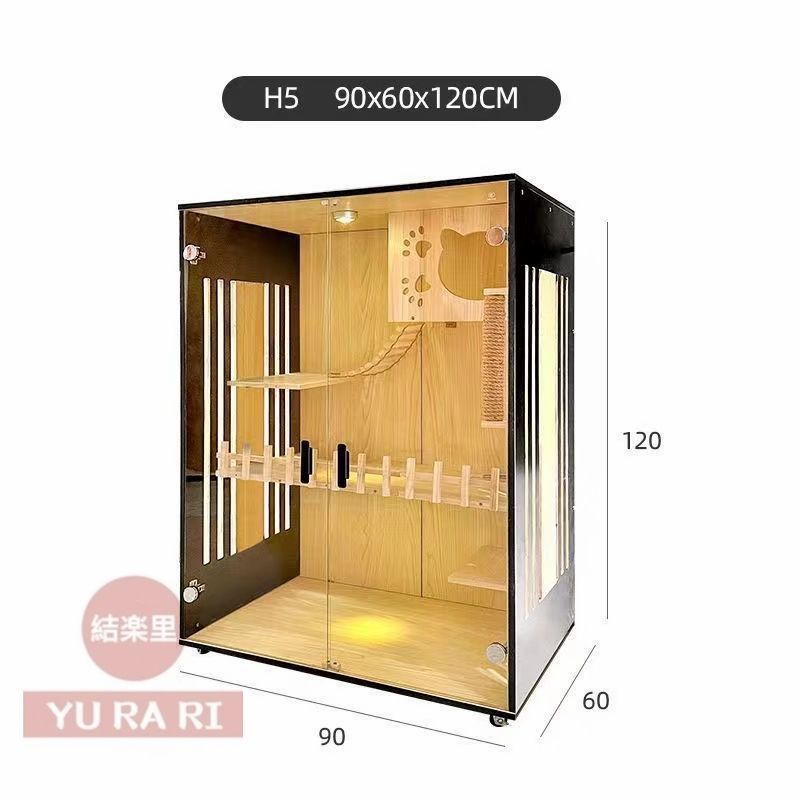 【新品未使用】ペット 猫の別荘 全実木 アパート 別墅 通気 無臭 耐磨耗 ペット用品 猫 子犬 子猫 ベビーペット おしゃれ
