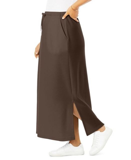 ウーマン ウィズイン レディース スカート ボトムス Women s Within Sport Knit Side-Slit Skirt Chocolate