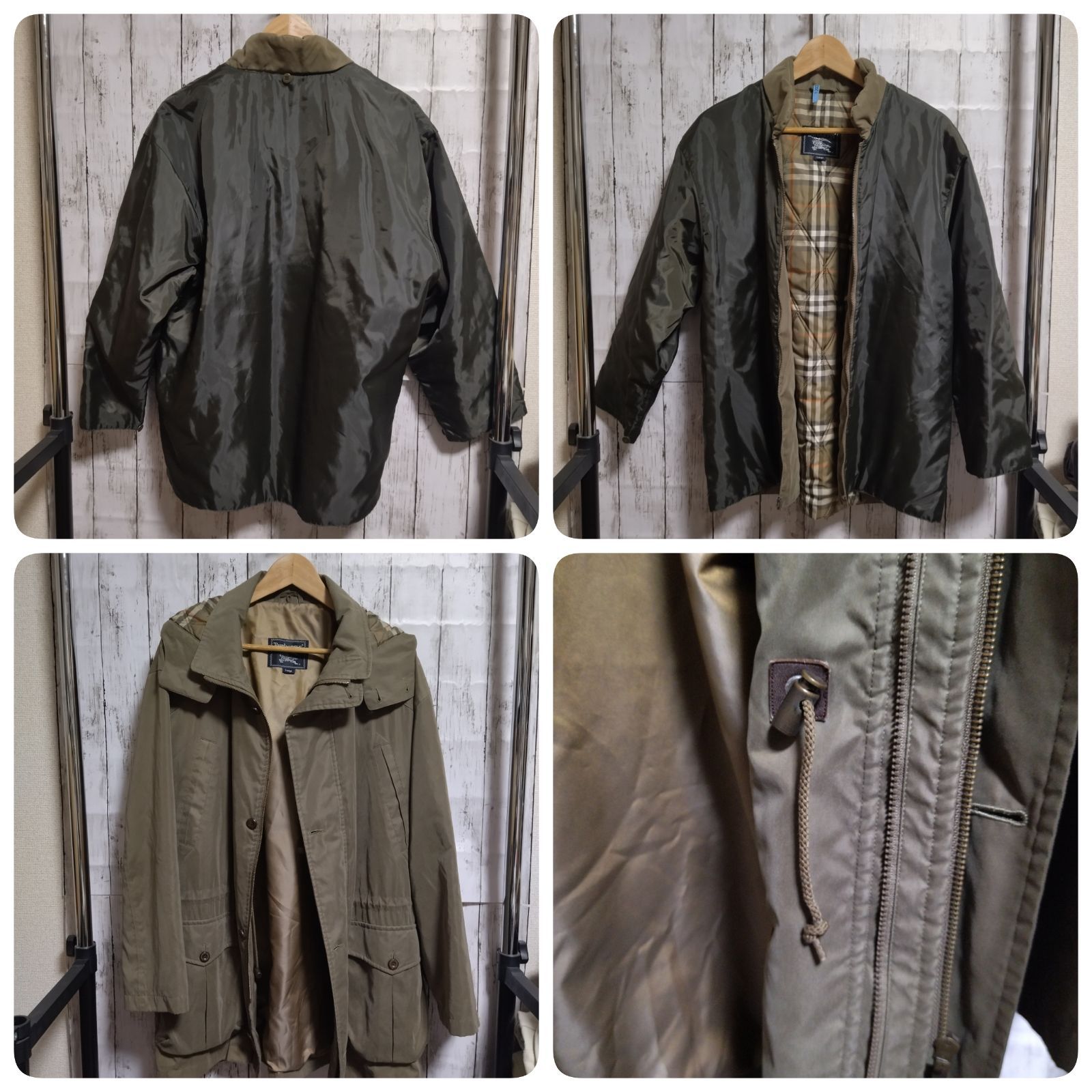 Burberrys　フードジャケット コート ノバチェック 中綿ライナー　玉虫色 Burberrys フードジャケット コート ノバチェック 中綿ライナー 玉虫色