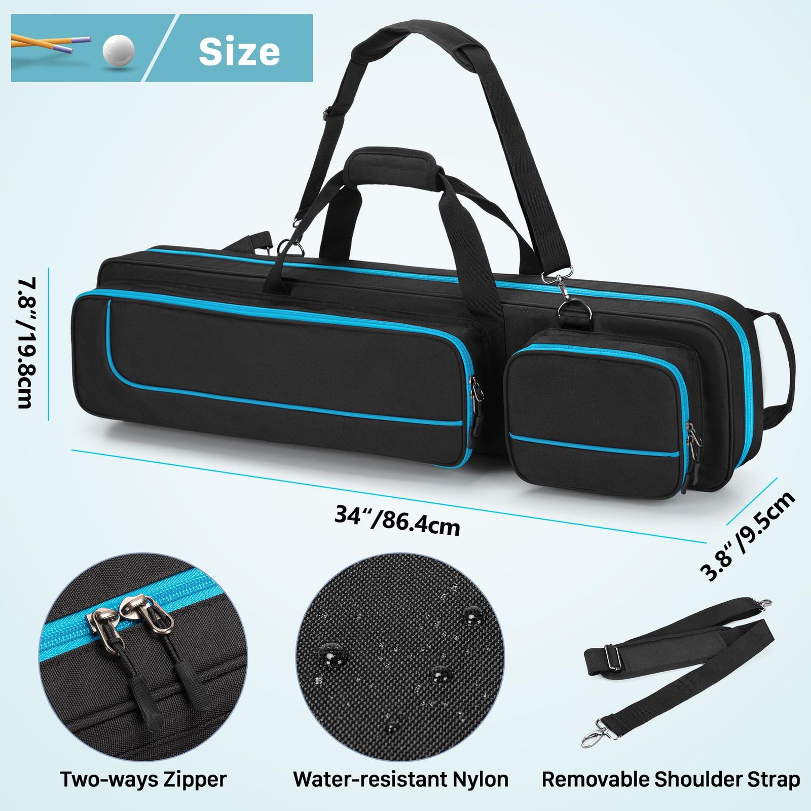 バット4本とシャフト4本収納可