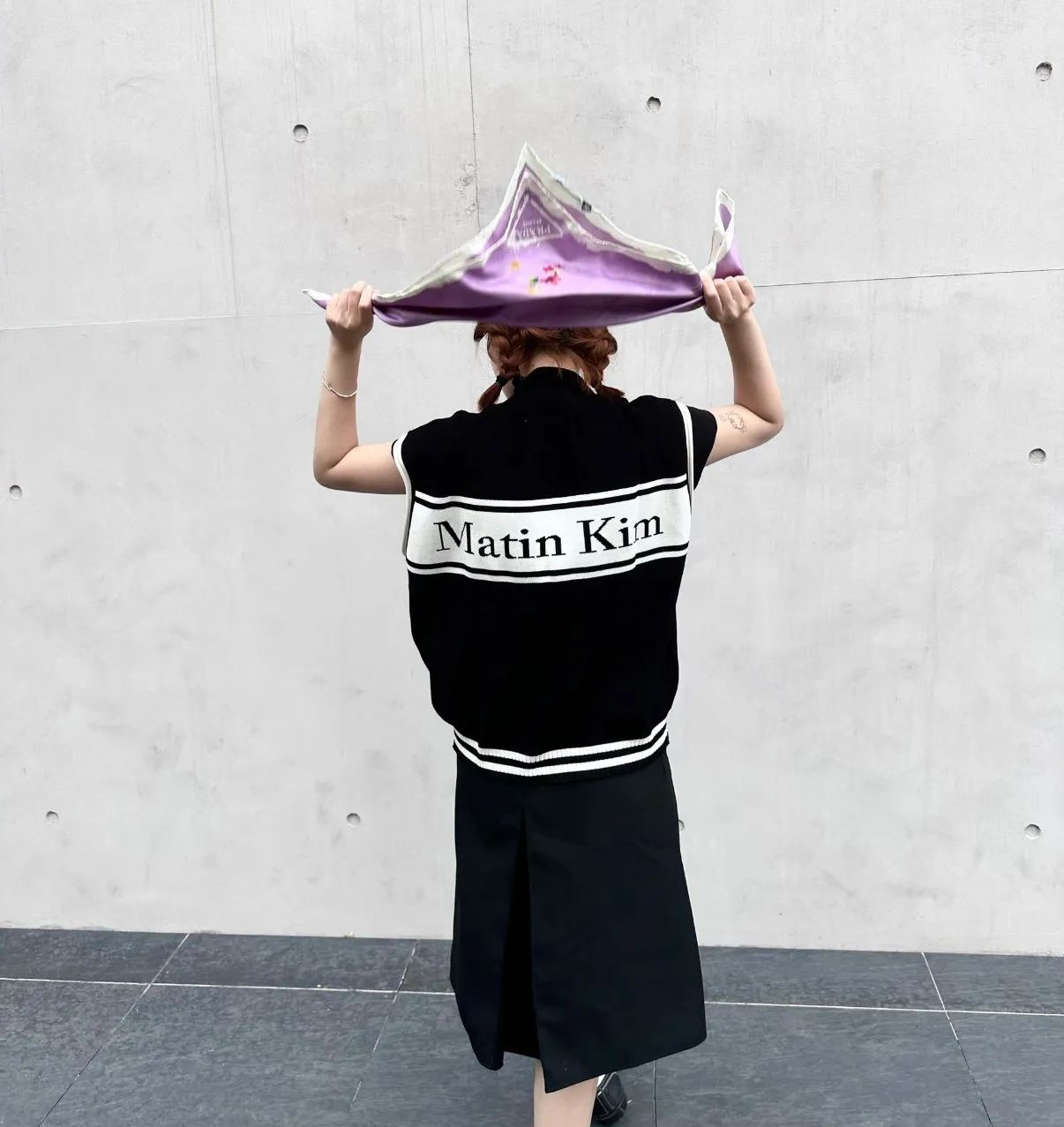 韓国 Matin Kim マーティンキム 大人気 ニットストライプジップ