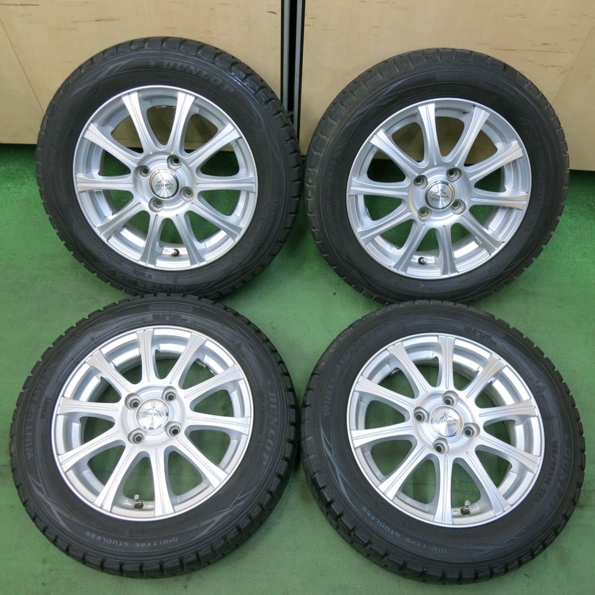 バリ溝 9分 スタッドレス 165|65R14 ダンロップ ウインターマックス WM01 ZELERNA 14インチ ソリオ ハスラー 等 PCD100|4H 5050202SYス