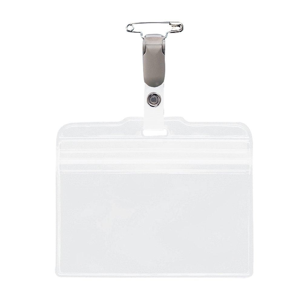 【新品・3営業日で発送】ライオン事務器 名札 50個 チャック式 ソフト 横型 N77K-50P