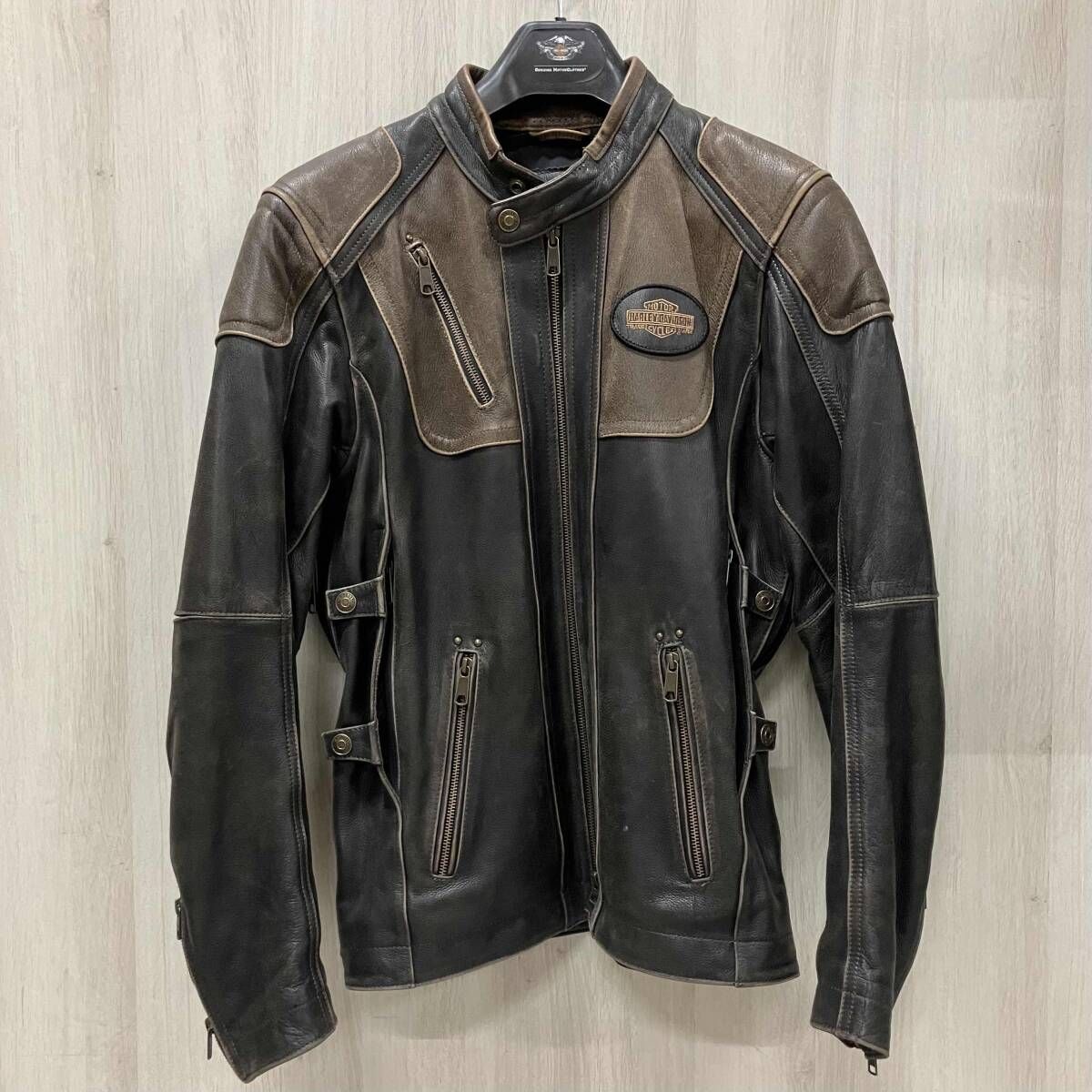 Harley-Davidson レザージャケット　ダークブラウン　アメリカ製 中古・古着通販】HARLEY-DAVIDSON (ハーレーダビッドソン) ダブル
