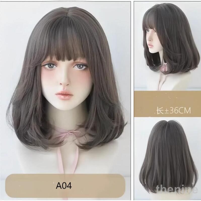 フルウィッグ 耐熱素材 ボブ 女性 つむじ 分け目 人工皮膚 用