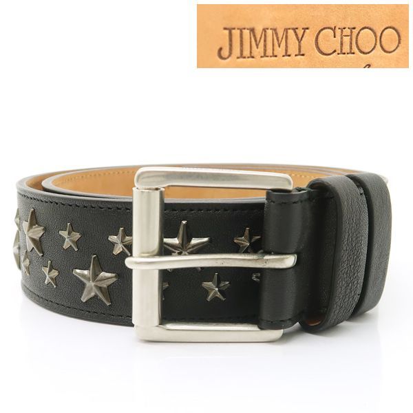 JIMMY CHOO レザー ベルト 85 スタースタッズ ブラック メンズ W4cm 黒 美品 ジミーチュウ ◇送料込◇質屋-9018 - メルカリ