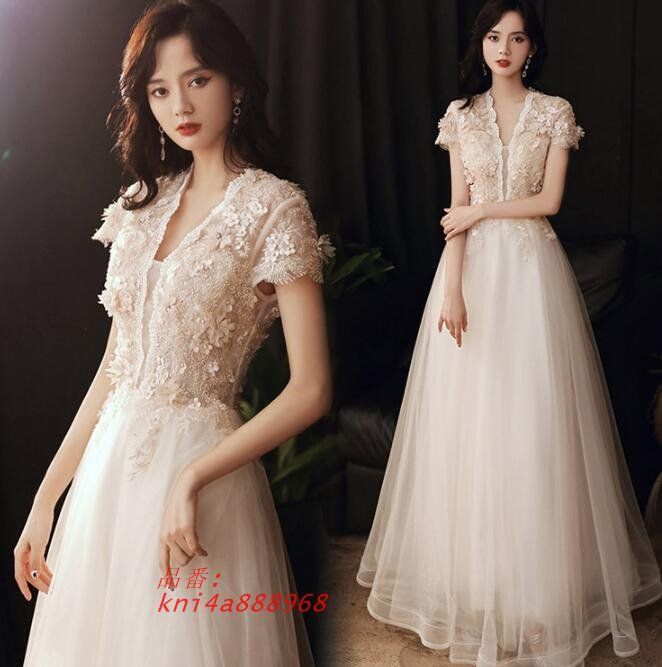 イブニングドレス 花柄 発表会ドレス ロングドレス レース 優雅 ミディアム丈 二次会ドレス 2タイプ ワインレッド パーティードレス ロング ゲストドレス kni4a888968